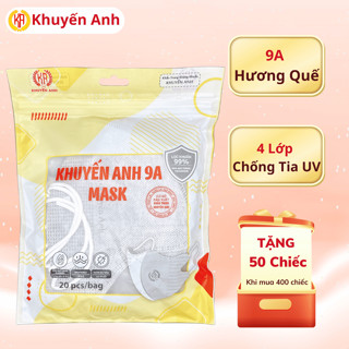 Khẩu Trang Y Tế 9A Mùi Quế Khuyến Anh 4 Lớp Che Kín Mặt, Chống Bụi, Chống Nắng, Tặng Quà