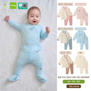 Lullaby - Bộ cài lệch dài tay vải mềm mại cho bé trai bé gái từ sơ sinh đến 9 tháng