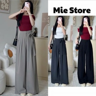 Quần Suông nữ cột nơ ( Bigsize 40-75kg)  cách điệu chất ruby mềm mịn rủ quần- mã 6324