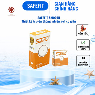 Bao cao su Safefit Smooth, siêu mỏng, ôm khít, nhiều gel bôi trơn - Hộp 3 - 12 cái
