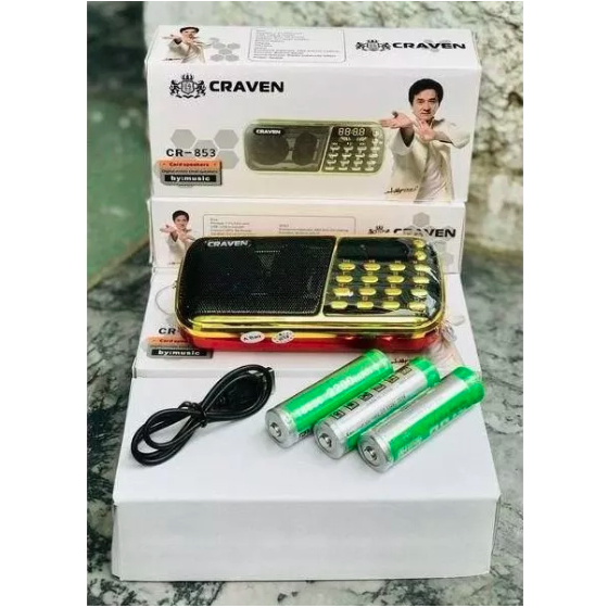 Combo Loa Đài Craven nghe thẻ nhớ kèm đầu lọc thẻ , USB, FM, Máy nghe nhạc mini Tắm Ngôn Ngữ Caraven