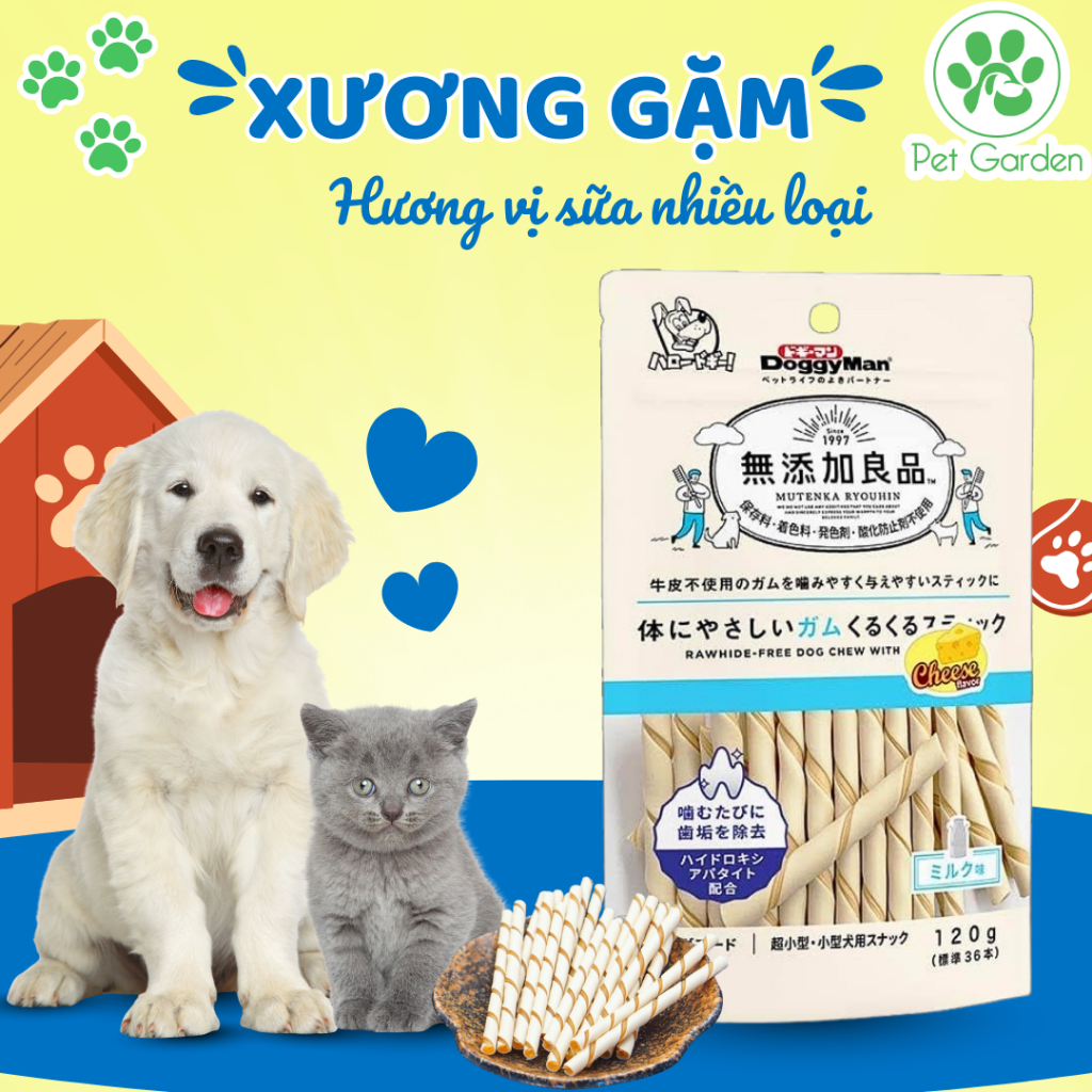 Xương nơ sữa chó cưng Doggyman Nhật túi 110g 260g dễ tiêu bổ sung dinh dưỡng sạch răng