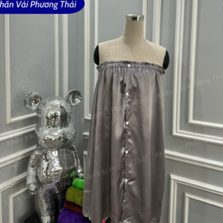  Váy quây lụa spa có CÚC LƯNG váy massage áo ống spa có cúc tiện lợi 