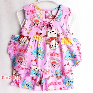 Đồ bộ tole lanh bé gái C2H31B, áo sát nách, đồ bộ mặc nhà,  nhiều màu cho bé chọn lựa