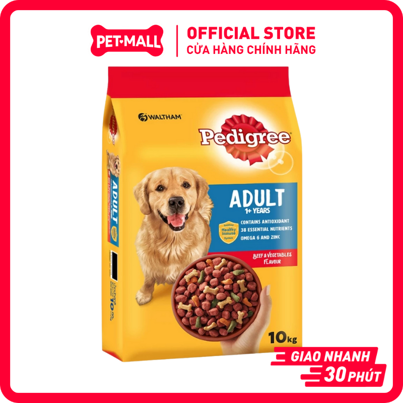 10KG - Thức ăn hạt PEDIGREE® cho chó trưởng thành - Vị Bò & Rau Củ Petmall