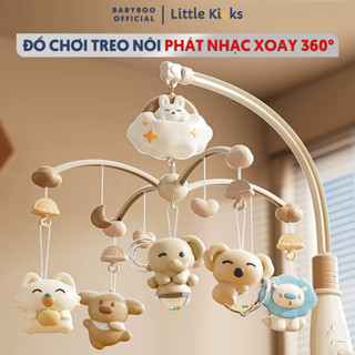  Đồ Chơi Móc Treo Nôi Cũi Có Nhạc và Đèn Little Kicks Xoay 360 Độ 