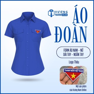 Áo đoàn thanh niên nam và nữ hàng tiêu chuẩn chất vải kate - lụa cao cấp VNO141