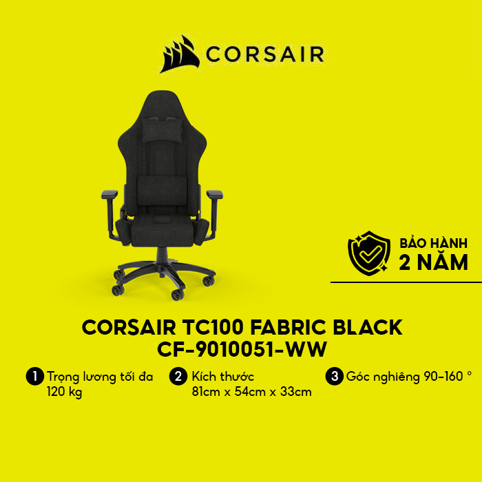 Ghế Corsair TC100 Fabric Black CF-9010051-WW | BigBuy360 - bigbuy360.vn