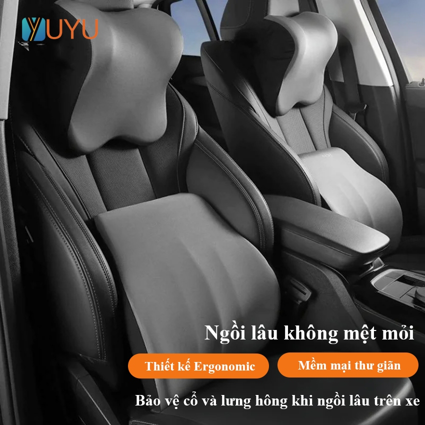 Gối tựa đầu và lưng ô tô YUYU, Ghế ô tô, tựa đầu - Combo gối tựa đầu ô tô,gối tựa đầu ô tô cao cấp