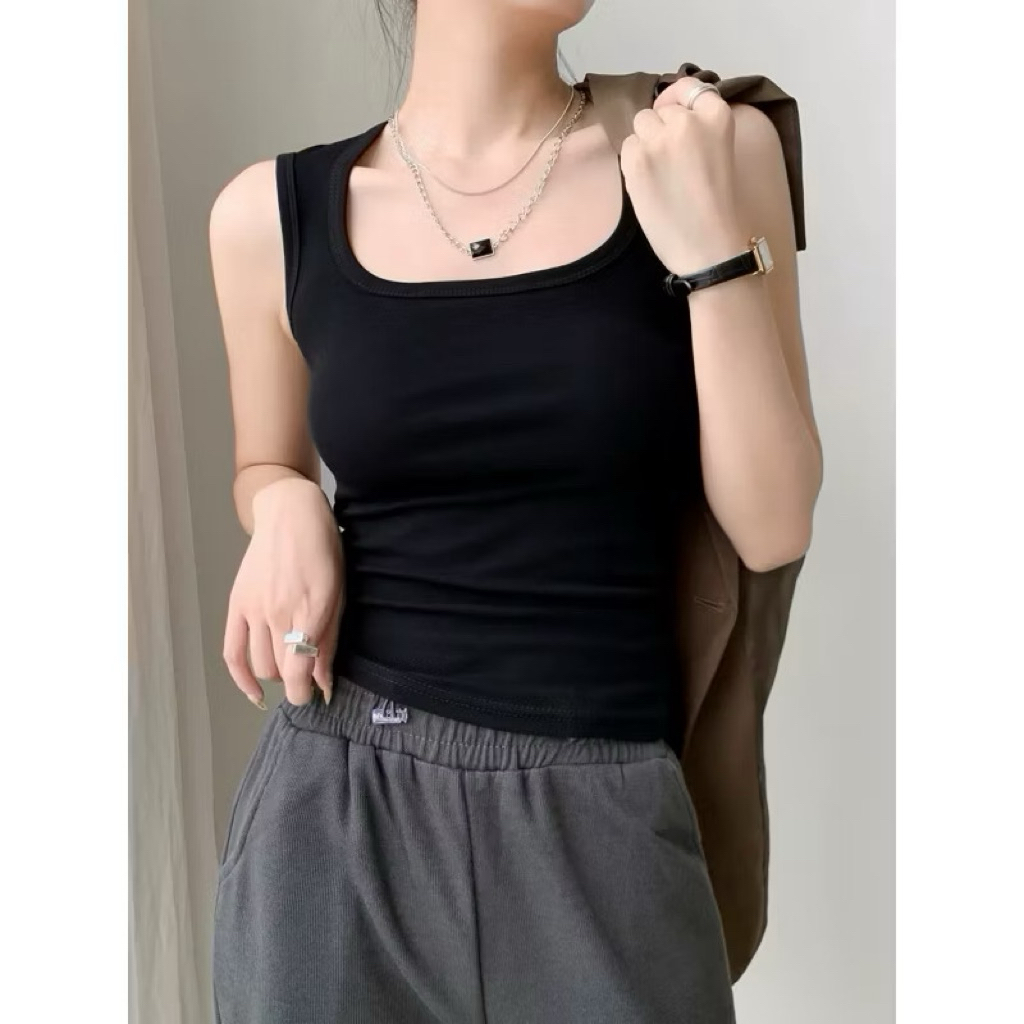 Áo Ba Lỗ Dây To Có Mút Ngực, Áo 2 dây bản to cổ vuông  (Có bigsize) bl30 | BigBuy360 - bigbuy360.vn