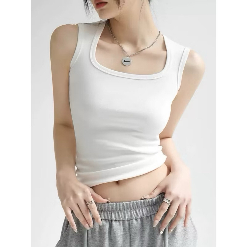 Áo Ba Lỗ Dây To Có Mút Ngực, Áo 2 dây bản to cổ vuông  (Có bigsize) bl30 | BigBuy360 - bigbuy360.vn