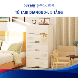 Tủ Tabi Diamond-L 5 tầng DUY TÂN nhựa PP/ABS, bao gồm 4 hộc lớn và 2 hộc nhỏ, tủ quần áo đa năng, tiện lợi