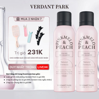 Combo 2 chai xịt khô phồng tóc VERDANT PARK 200ml dầu gội khô kiềm dầu mùi Đào Pinkmelo Peach Verdantpark VDPK01
