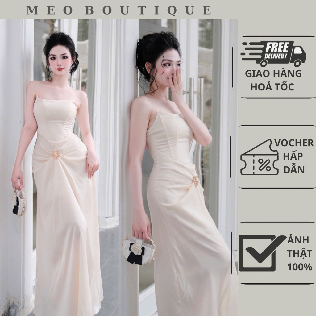 Đầm Lụa Cup Ngực “Rolly” Vạt Bo Eo Tôn Dáng - Đầm Dự Tiệc Sang Trọng - Đầm Lụa Dự Tiệc Dáng Dài