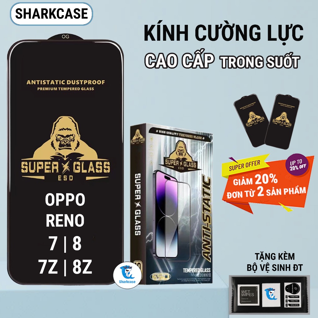 Kính cường lực Oppo Reno 7 / 8 / 7z / 8z / 8T 4G 5G cao cấp full màn miếng dán bảo vệ màn hình đt