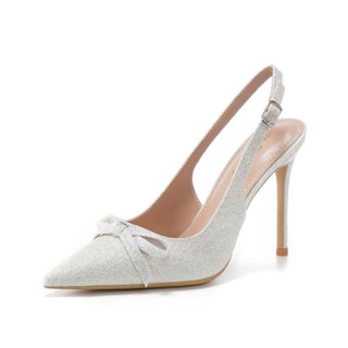  Giày cao gót chất da kim tuyến mới NƠ XINH mũi nhọn gót cao  9cm dành cho nàng đi chơi đi tiệc đây ạ H99 