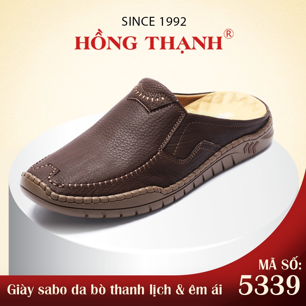 Giày Sabo Nam HỒNG THẠNH Giày Sục Trung Niên Da Bò Cao Cấp Êm Chân  - 5339
