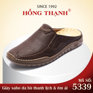 Giày Sabo Nam HỒNG THẠNH Giày Sục Trung Niên Da Bò Cao Cấp Êm Chân  - 5339