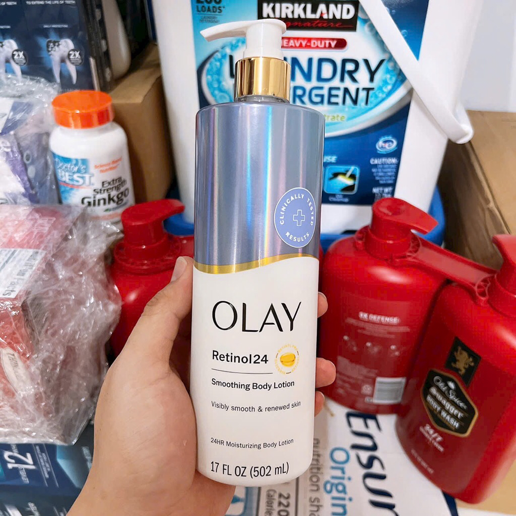 💁🏻‍♀️💁🏻‍♀️ Kem dưỡng da tay và body Olay Retinol24 Smoothing Body Lotion 502ml của Mỹ. 🇺🇸🇺🇸