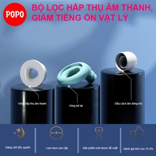 Bộ 2 nút bịt tai silicone mềm mại siêu cách ấm, chống ồn, chống ngáy ngủ kèm đầu cách âm thay thế