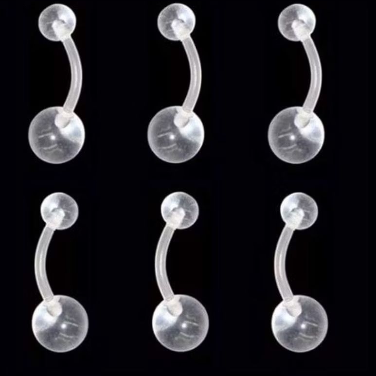 (1 Chiếc) Khuyên Rốn Trong Suốt - Khuyên Nhựa Sinh Học Cao Cấp - Khuyên rốn thời trang - Xỏ khuyên