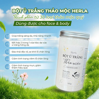 BỘT Ủ TRẮNG THẢO MỘC HERLA 500g (dưỡng trắng, nhả nắng, giảm mụn...cho da). Có thể dùng cho face & body