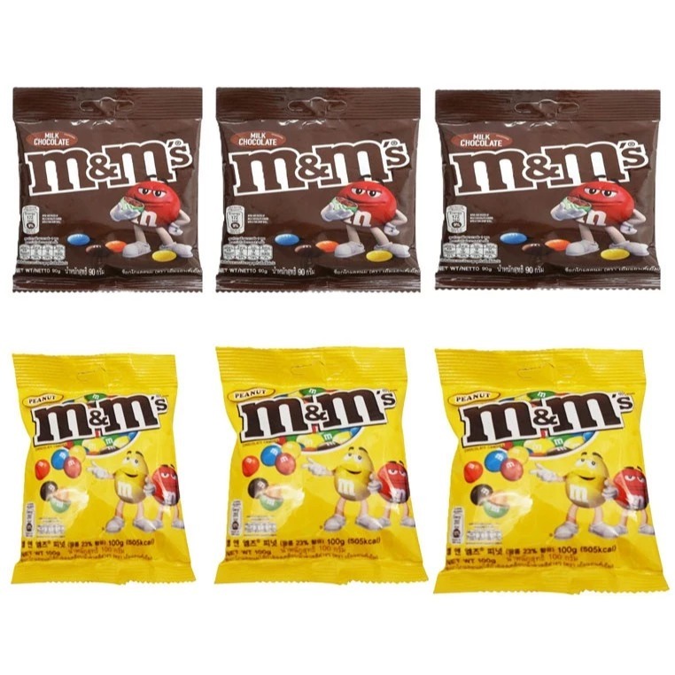 Combo 3 gói Kẹo socola sữa,đậu phộng M&M's gói 90g