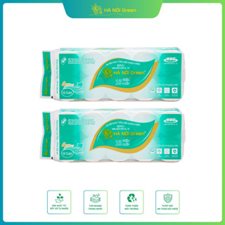 Combo 2 Bịch Giấy Vệ Sinh Hà Nội Green Giấy 4 Lớp Đặc Và Rỗng Tổng 20 Cuộn Giấy