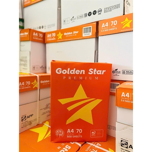 COMBO 1 THÙNG 5 RAM - GIẤY A4 GOLDEN STAR 70GSM