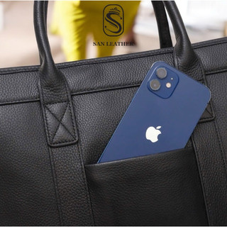 Cặp da Thật Công Sở San Leather S8100,Túi da Doanh Nhân Cao Cấp.
