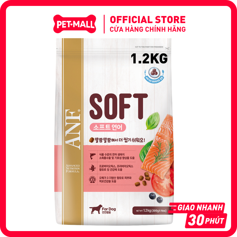 Thức ăn hạt mềm cho chó ANF Soft Salmon 1.2kg / 6kg - Vị Cá Hồi Petmall
