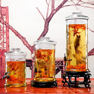 Bình Ngâm Rượu Thuỷ Tinh Dáng Trụ, Dùng Ngâm Sâm, Đinh Lăng,Nấm, Hoa Quả 6L, 8L,10L,12L,15L (Không Van)