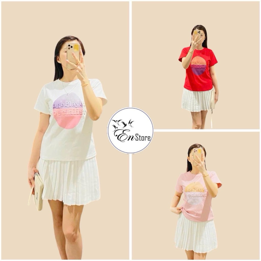 Áo thun form vừa người chữ dập in nổi thun borip loại 1 M174