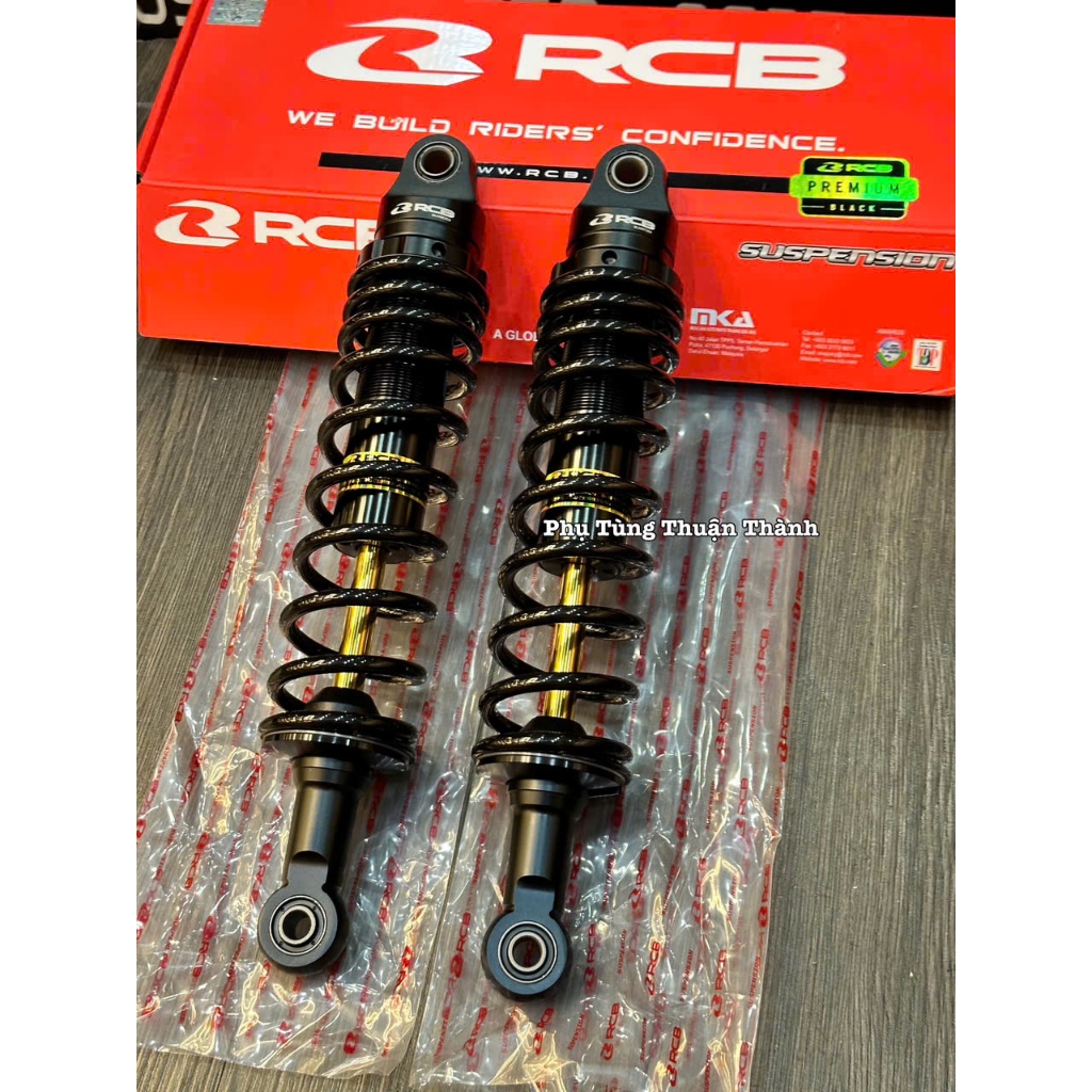 Phuộc sau RCB xe Wave / Dream mẫu C (đen ty vàng)