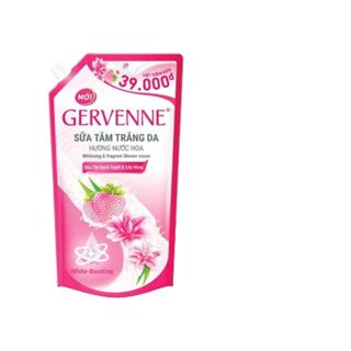 (Tiết kiệm hơn) Túi sữa tắm gervenne 900g dâu tây bạch tuyết và lily hồng
