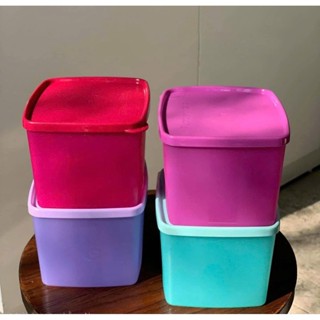 set 4 hộp ngăn mát Tupperware medium square round gen l 800ml.