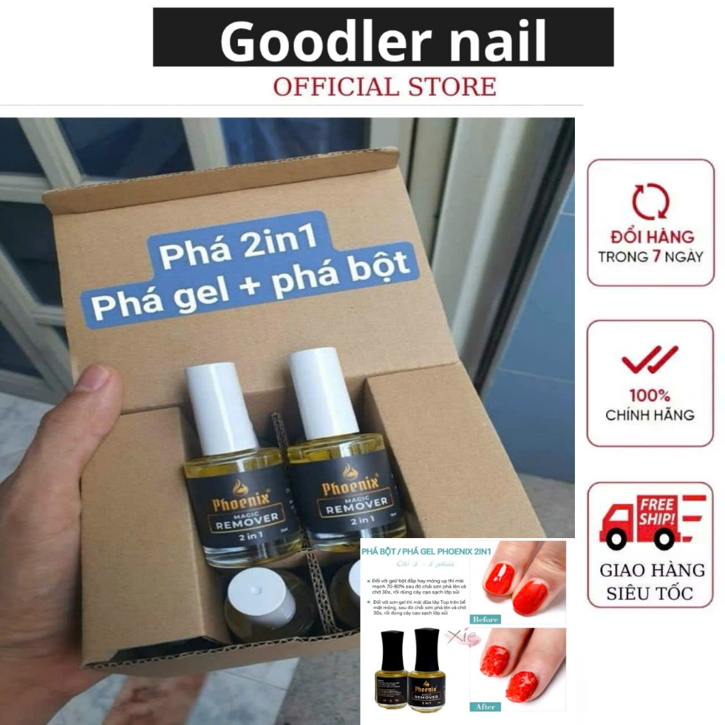 🎀PHÁ GEL PHOENIX 2IN1 CHUYÊN PHÁ GEL + PHÁ BỘT