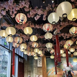 Lồng đèn tròn hoạ tiết Nhật 30cm