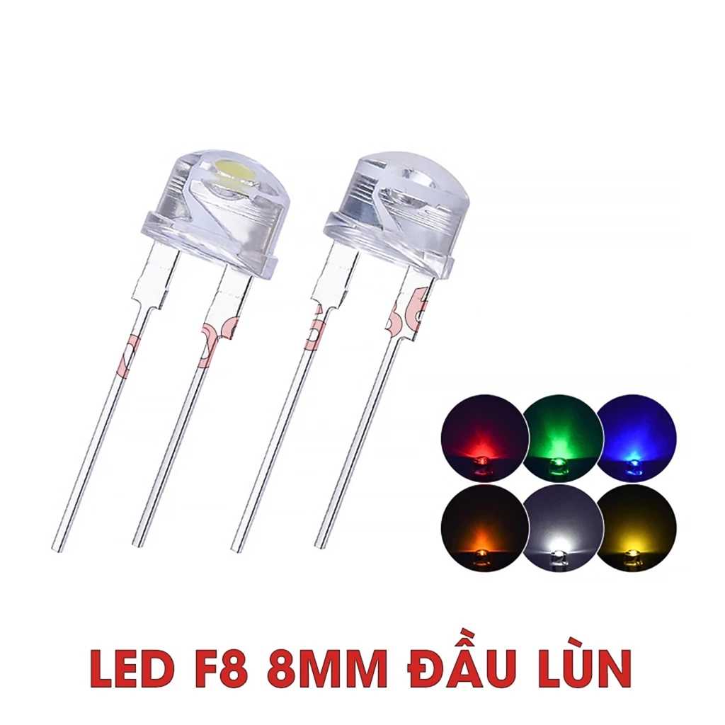 Đèn Led F8 8mm lùn (combo 10 led)