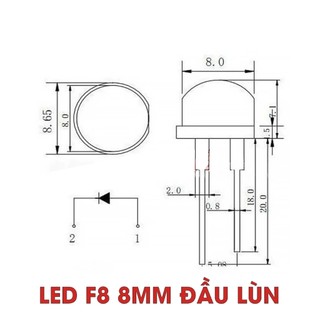 Bóng đèn led phi 8 f8 lùn (combo 10 led)