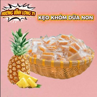 Kẹo khóm DỪA NON kẹp bánh phồng ít đường