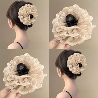 Kẹp tóc ren bản to nhiều màu vintage ren lưới K251