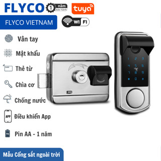 Khóa Cổng Cửa Thông Minh Vân Tay Điện Tử Flyco 2025 - BH 1 năm - Phù hợp Cổng Ngoài Trời, Cửa Gỗ, Cửa Sắt, Composite