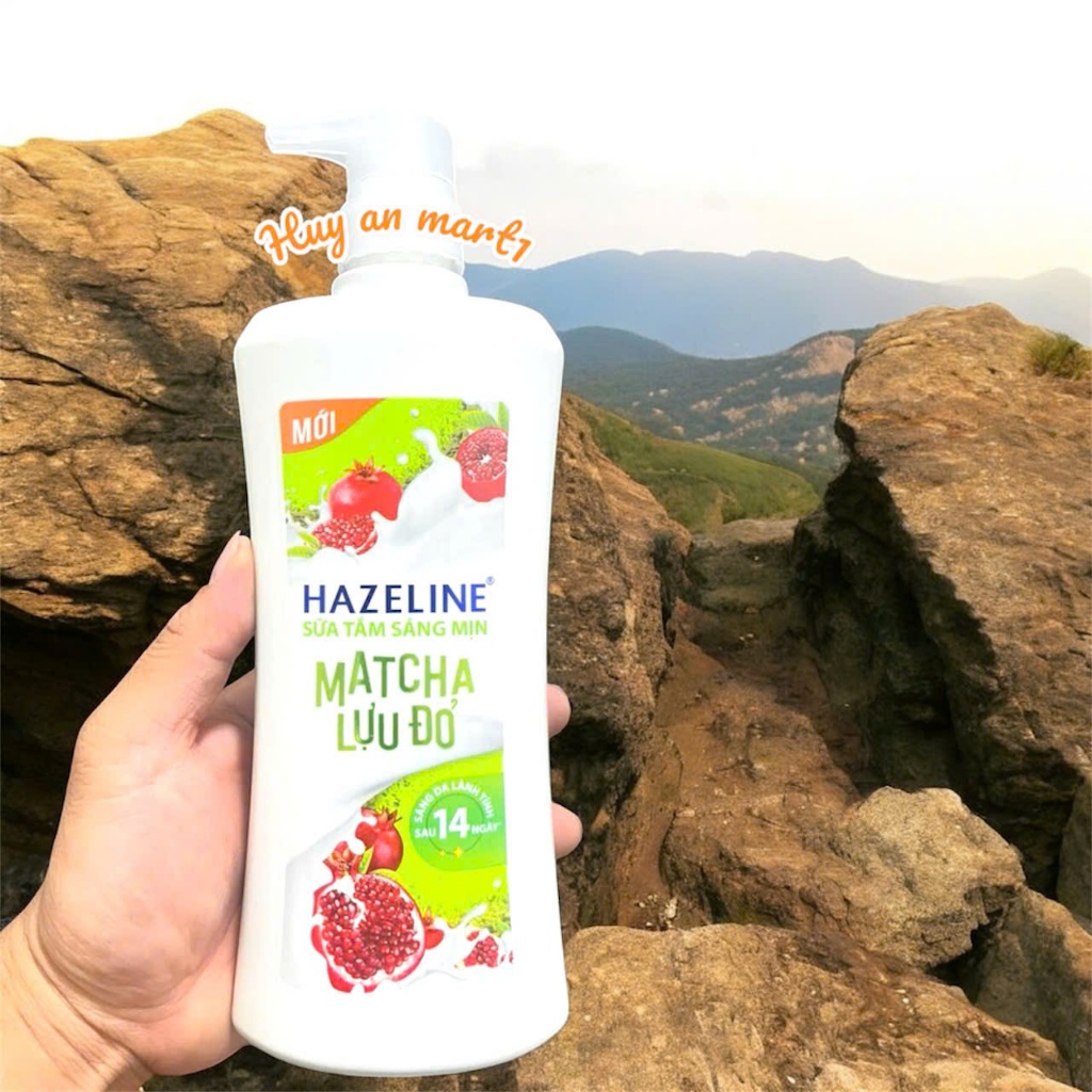Sữa Tắm Dưỡng Thể Thiên Nhiên Trắng Sáng Da Hazeline Sữa tắm Hazeline matcha lựu đỏ 670g