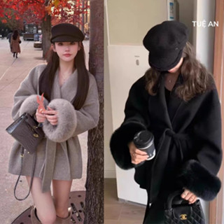 Áo khoác dạ ép lông cừu kiểu ngắn Cao Cấp Quảng Châu,Áo Khoác Nỉ Có Mũ Dây Kéo Khóa Dáng Lửng Tay [Mã TA008]