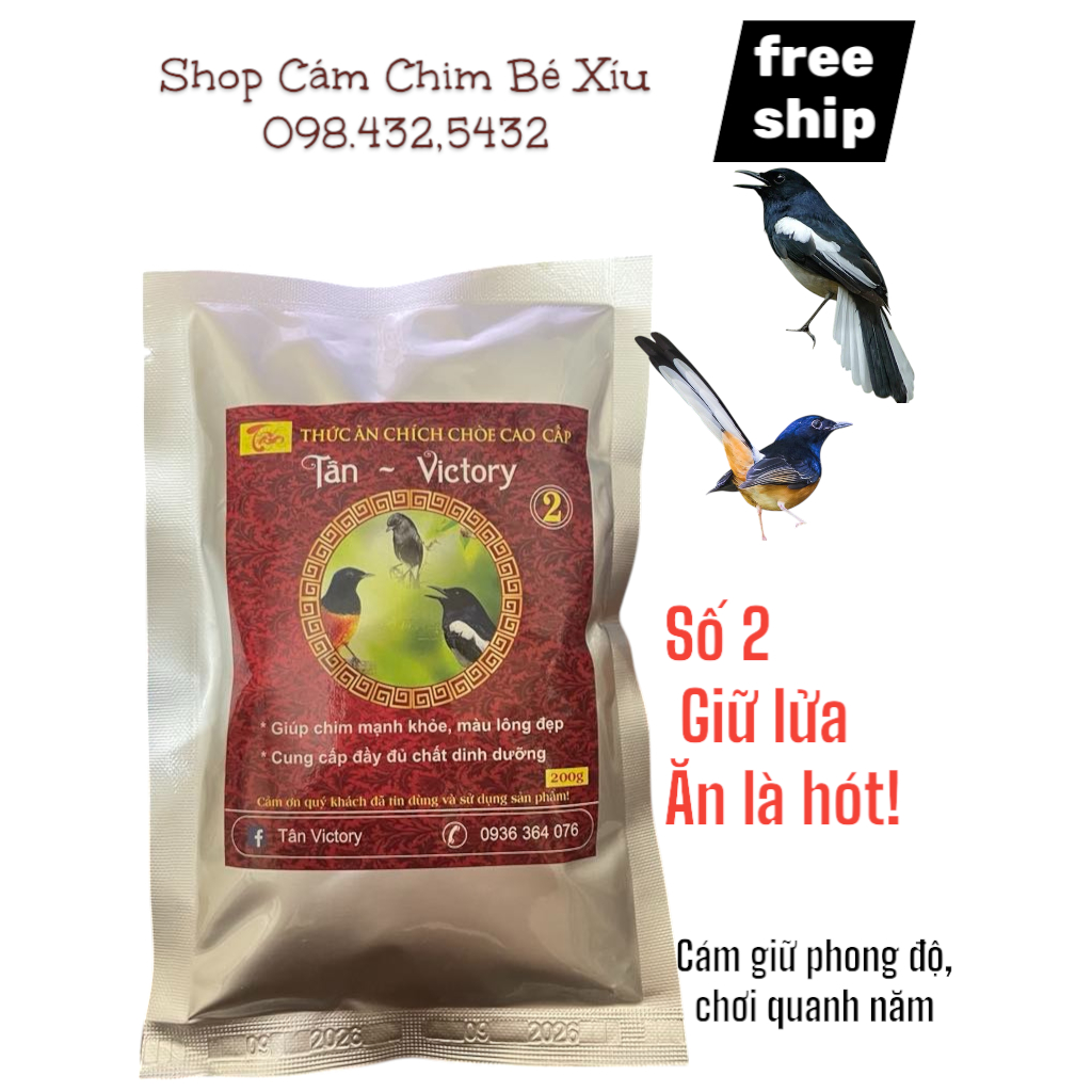 Cám chích chòe số 2 Tân Victory 200gr | Giữ lửa – Cám chim hót cho than, lửa, đất