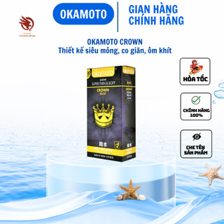  Bao Cao Su Okamoto Crown siêu mỏng co giãn tốt size nhỏ ôm sát từ Nhật Bản - Hộp 10 cái 