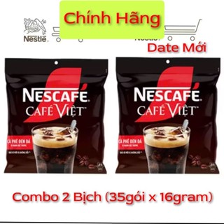  Combo 2 Bịch Nescafe Cafe Việt Đen Thơm Ngon Đậm Vị  35gói x 16gram  DATE MỚI 