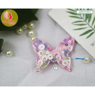 Bướm phủ kim sa ( set 2c ),Cánh Bướm phủ kim sa gắn kẹp tóc, áo dài trang trí váy áo
