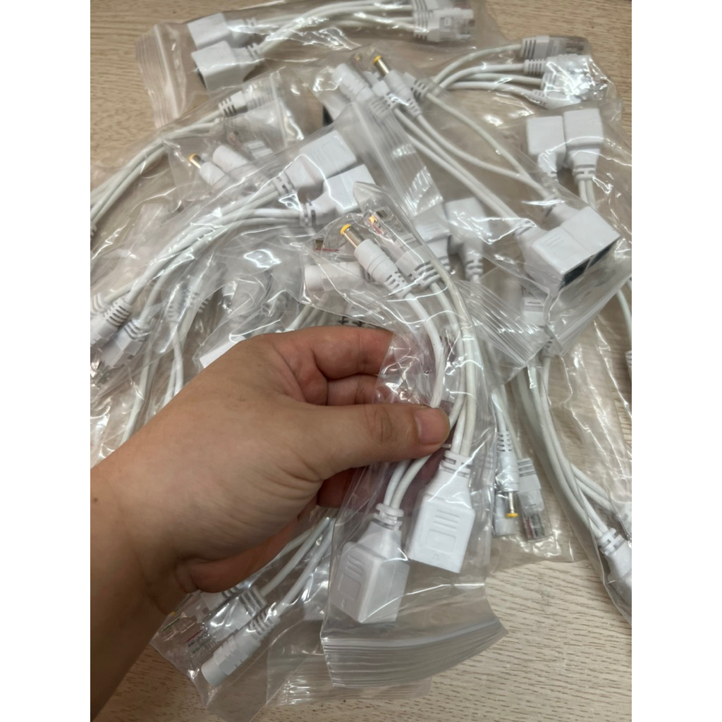 Bộ cáp truyền tín hiệu Jack POE cho Camera IP, Balun chuyển đổi nguồn biến camera IP thường thành Ca